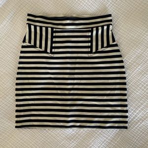 French Connection- Stripe Navy/White Mini-Skirt